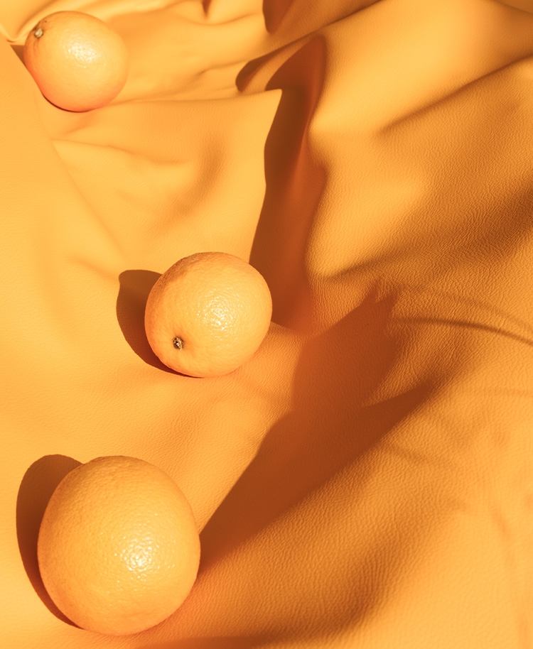 Oranges on fabric